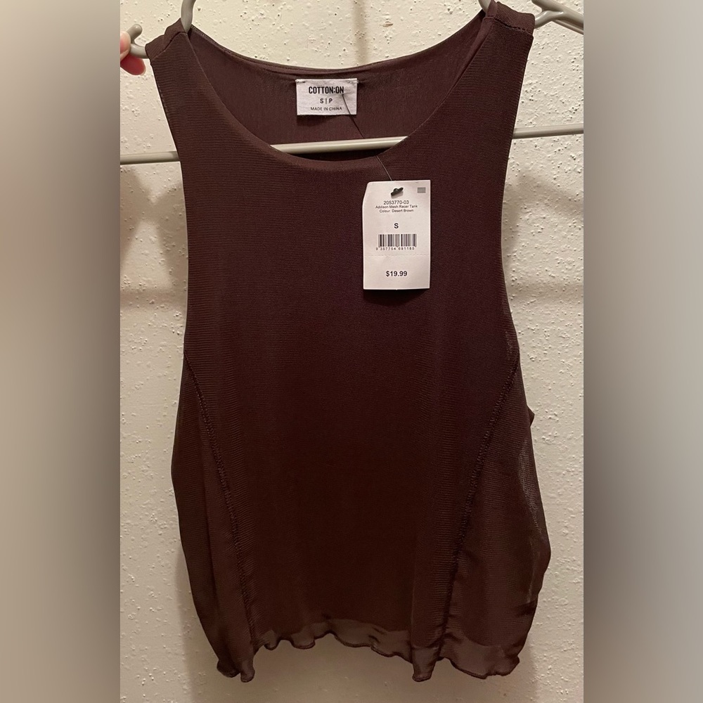 Cotton on mesh racer tank